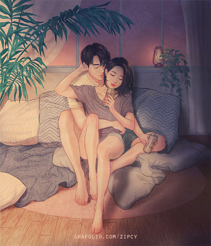結婚資訊(40) 三位韓國插畫家畫出情侶日常小互動︳令人立即想起另一半！